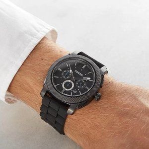SALE! Fossil Black Machine Men's Silicone Watch!